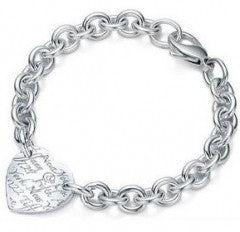 BL007 Brand Silver Heart Pendant with Bracelet - Factory Watches Store