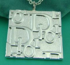 PD006 Brand Square Silver Pendant - Factory Watches Store