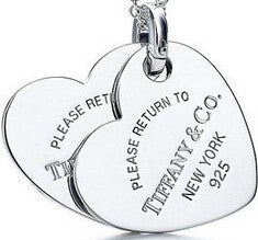 PD014 Brand Double Heart Silver Pendant - Factory Watches Store