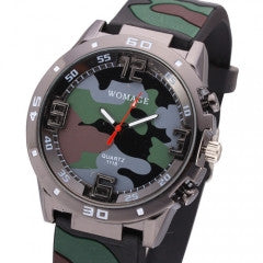 2 Color Fashion Military Movement Camouflage Silicone Strap Quartz Watches Men Luxury Brand - Factory Watches Store