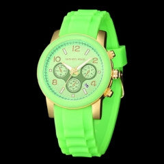 Brand Fashion Auto Date with Silicone Strap Quartz Watch for Women Ladies - Factory Watches Store