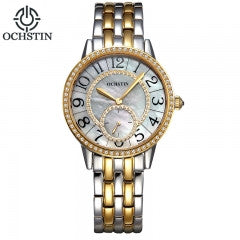 Ochstin Full Steel Women Gold Watches Top Brand Luxury Rhinestone Shell Face Women Dress Watches Sma - Factory Watches Store