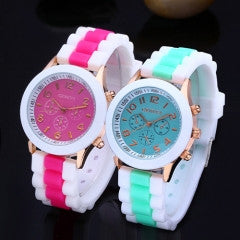 Women Fashion Casual Geneva Watch Silicone Watch Quartz Watch Female Clock - Factory Watches Store