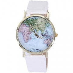 4 Colors Women Fashion World Map Watch Leather Watch Quartz Watch Female Clock - Factory Watches Store