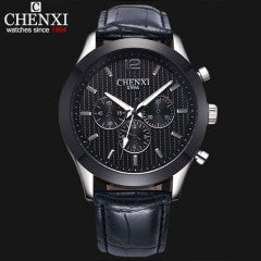 CHENXI New Fashion Watch Men's Casual Quartz Wrist Watch Men Luxury Brand Leather Strap Watches Rel - Factory Watches Store
