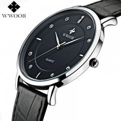 New Men Watch Luxury Brand Ultra Thin Full Genuine Leather Clock Male 50m Waterproof Casual Sport Wa - Factory Watches Store