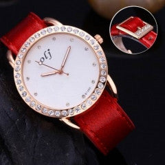 6 colors Fashion Women Dress Watch Leather Quartz Watch Female Clock - Factory Watches Store