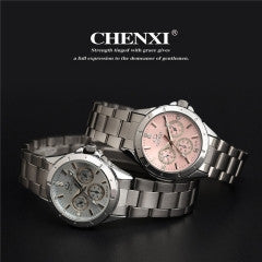 2016 CHENXI Brand Fashion Full Stainless Steel High Quality Woman Rhinestone Watch Female Quartz Wri - Factory Watches Store