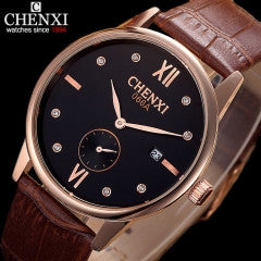 CHENXI 4 colors Watch Classic Brown leather strap Small dial Man Dress Fashion Wristwatch Men Quartz - Factory Watches Store