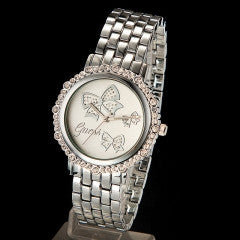 Fashion Bow-knot Dial with Rhinestone Silver Watch for Women Lady - Factory Watches Store