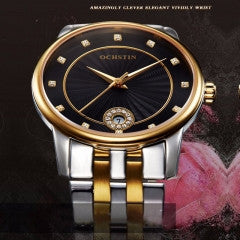 Ochstin Women Dress Watch with Czech Diamond Top Brand Luxury Ladies Business Gold Watches Full Stee - Factory Watches Store