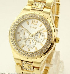 Fashion Brand Luxury Gold Watch with Rhinestone Women Dress Watches - Factory Watches Store