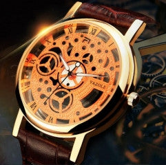 Top Brand Men Business Hollow Wrist watch Relogio Masculino Skeleton Watches Quartz-Watch Luxury Mal - Factory Watches Store