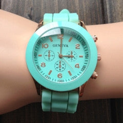 13 Color Fashion Brand GENEVA Silicone Watches for Women Ladies - Factory Watches Store