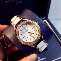 RX035 Luxury Brand Ceramics Watches Rhinestone Dress Clock - Factory Watches Store