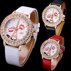 3 colors Women Luxury Rhinestone Watch Leather Quartz Watch Female Clock - Factory Watches Store