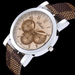 Luxury Brand Design Plaid Strap Men Bussiness Watches Fashion Hours Male Clock - Factory Watches Store