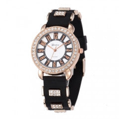 Fashion Luxury Women Dress Watch Silicone Quartz Watch Female Gold Clock - Factory Watches Store