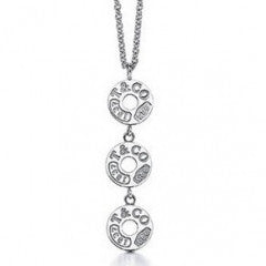 NL017 Brand Silver Three Circle Pendant with Necklace - Factory Watches Store