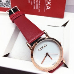 G002(White,Red Fashion Leather Quartz Watch - Factory Watches Store